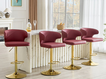 Adjustable Swivel Bar Chair With High Back Support