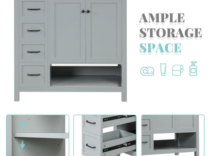 Modern Bathroom Vanity With Sink Top, 2 Doors And 2 Drawers