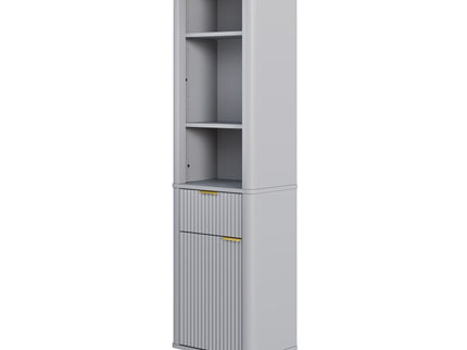 Tall Bathroom Storage Cabinet With Adjustable Shelves And 1 Drawer & Door