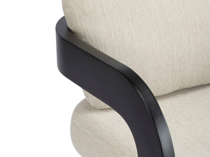 Dining Chairs With Pillow Back (Set of 2) - Beige / Black