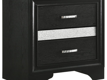 Transitional 2 Drawer Nightstand With Hidden Jewelry Tray