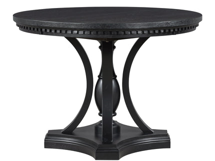 5 Piece Dining Set Extendable Round Table And 4 Chairs - Black / Oak