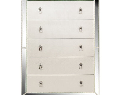 5 Drawer Chest Bedroom Furniture - Silver