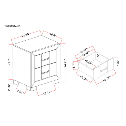 Prime - 5 Piece Bedroom Set With LED Headboard
