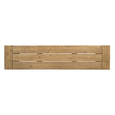 Outdoor Bench With Slat Panel Design And Acacia Wood Frame