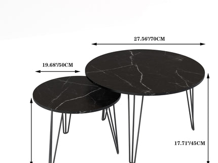 Round Nesting Coffee Table For Living Room (Set of 2)