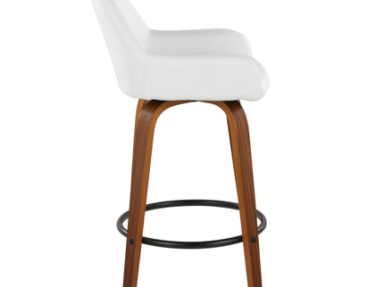 Daniella - Contemporary Fixed Height Counter Stool With Swivel With Round Footrest (Set of 2)