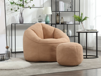 Bedding Bean Bag Sofa Chair High Pressure Foam With Footrest