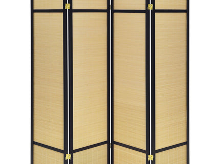 Sensei - 4 Panel Bamboo Room Divider Folding Screen - Natural