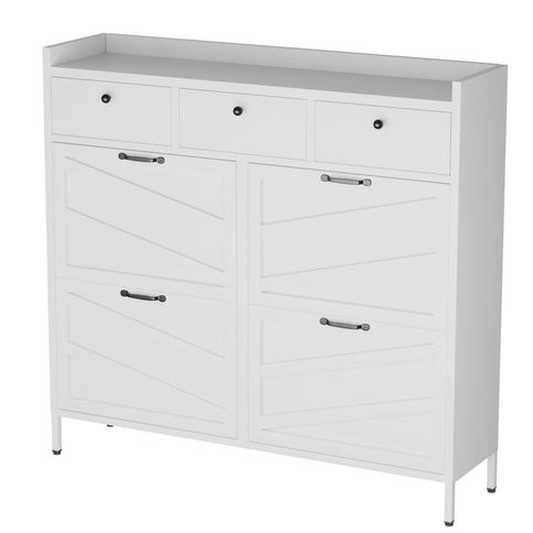 Shoe Cabinet With Flip Drawers