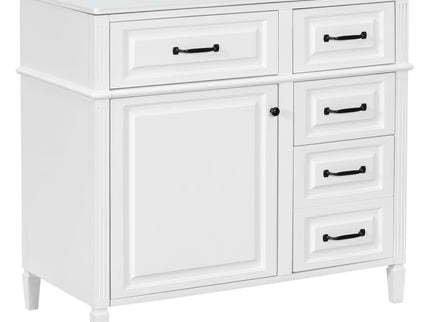 Modern Bathroom Vanity With Sink Top, Flip Drawer Design