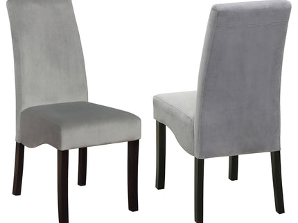 Upholstered Dining Chair Soft Padded Seat And Flared Back Design (Set of 2) - Gray