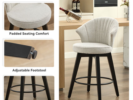 Wing Back Swivel Bar Stools (Set of 2)