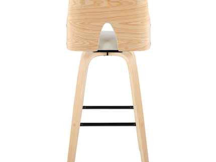 Stella - Contemporary Fixed Height Barstool With Swivel Square Footrest (Set of 2)