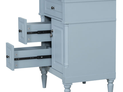 Freestanding Bathroom Vanity With Sink, Adjustable Shelf & Flip Drawer