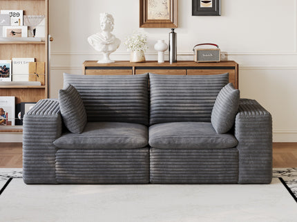 Cloud Sofa, Deep Seat Couches, Removable Cushion For Living Room - Dark Gray