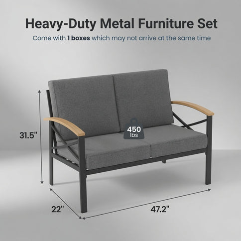 Outdoor Loveseat With Washable Cushions