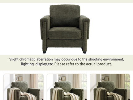 Upholstered Accent Armchair With Square Arm