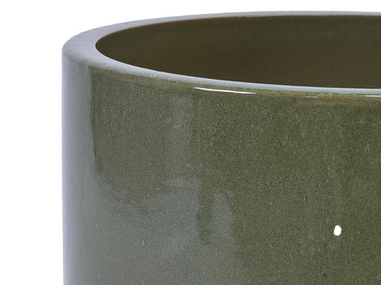 3 Pieces Ceramic Flowerpot, Planter For Patio, Garden Or Windowsills - Antique Light Green