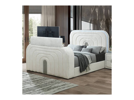 Shelyn - Bed With LED, TV Stand, Fireplace & Bluetooth