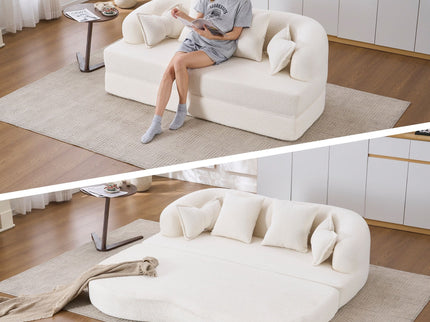 Foldable Sofa Bed, Boneless Couch Convertible Sleeper With 4 Pillows