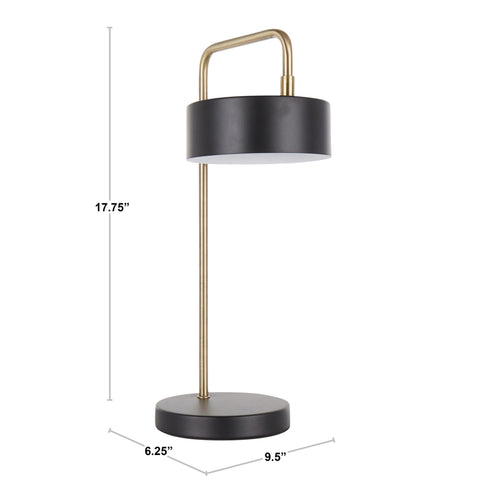 Puck - Contemporary Table Lamp - Nickel / Black