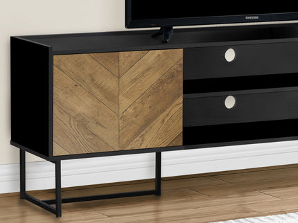 TV Stand, Console, Media Entertainment Center, Storage Cabinet, Modern - Black