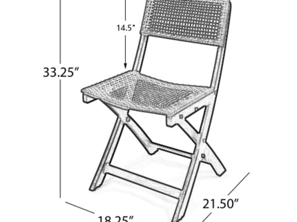 Bistro Foldable Chair With Wicker Backrest