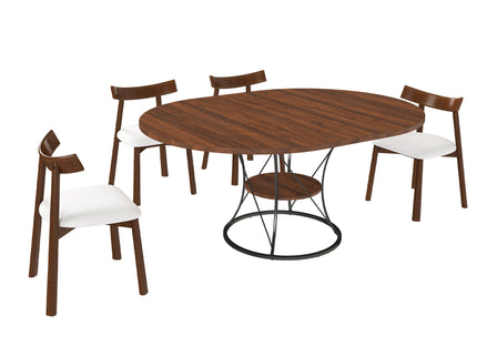 Round Extendable Dining Table Set With Chairs