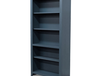 5 Shelf Bookcase - Blue Denim / Whiskey