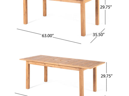 Outdoor Expandable Dining Table With Square Legs