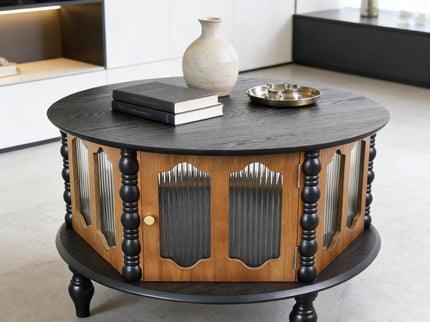 Round 3 Door Storage Coffee Table For Living Room