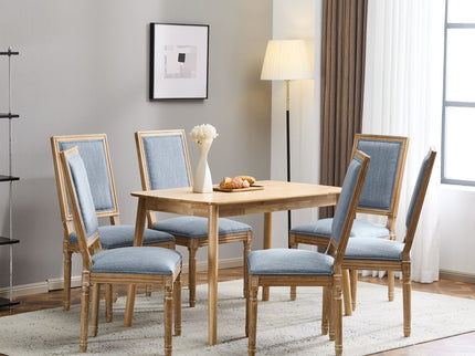 French Country Style Dining Chair With Upholstered Seating And Fluted Legs