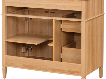 Bathroom Vanity With Sink, 3 Drawers & 2 Doors