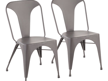 Austin - Industrial Dining Chair (Set of 2) - Matte Gray