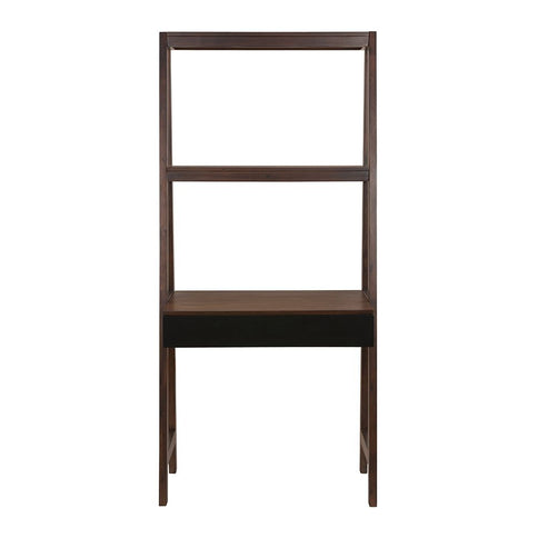Ladder Desk, Ladder Style Display Shelf - Natural Wood / Brown