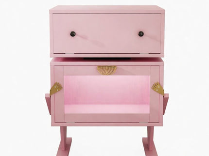 Robot LED Nightstand With 360° Rotating Drawer