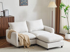 White / 2 Seater Sofa With Ottoman