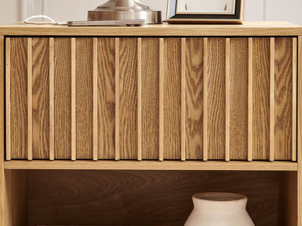 Nightstand With Hidden Charging Station USB Ports & Outlet Hole
