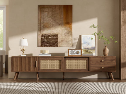 TV Stand With Storage Cabinets - Natural
