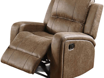 Modern Style Manual Recliner With Square Arms And Tufted Design