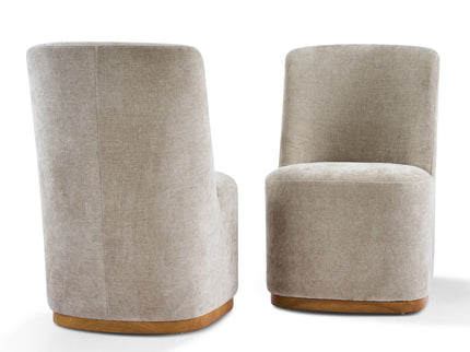 Indoor Upholstered Dining Chair (Set of 2) With Sturdy Frame - Oatmeal