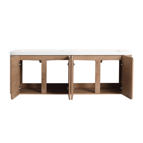 Wall Mounted Bathroom Vanity With Sink, 3 Soft Close Doors
