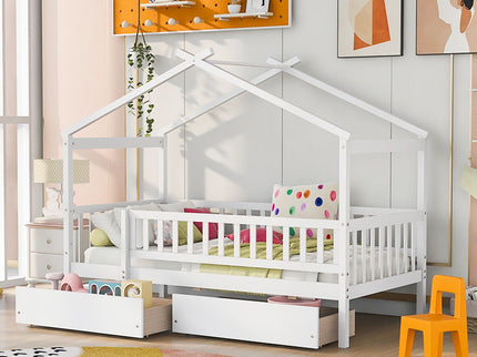 House Bed With 2 Drawers