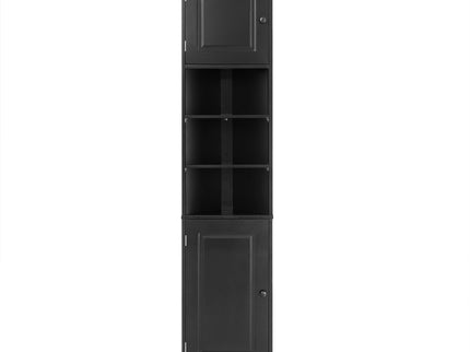 Multi Functional Corner Cabinet With Adjustable Shelves And 2 Doors