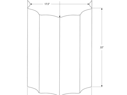 Drum Accent Side Table, Stylish Scalloped Design
