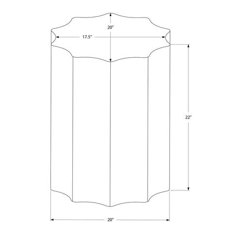 Drum Accent Side Table, Stylish Scalloped Design