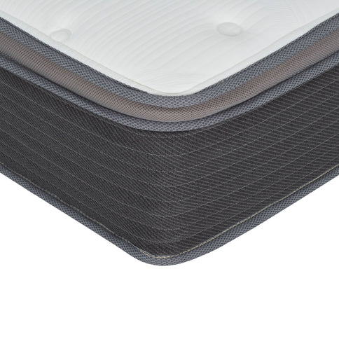 12'' Queen Size Hybrid Mattress In A Box, Plush Gel Memory Foam Mattress Top With Pocket Coil Base - Gray / White