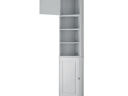 Multi Functional Corner Cabinet With Adjustable Shelves And 2 Doors