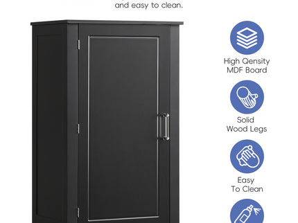 Tall Freestanding Bathroom Storage Cabinet With 2 Drawers And Adjustable Shelf